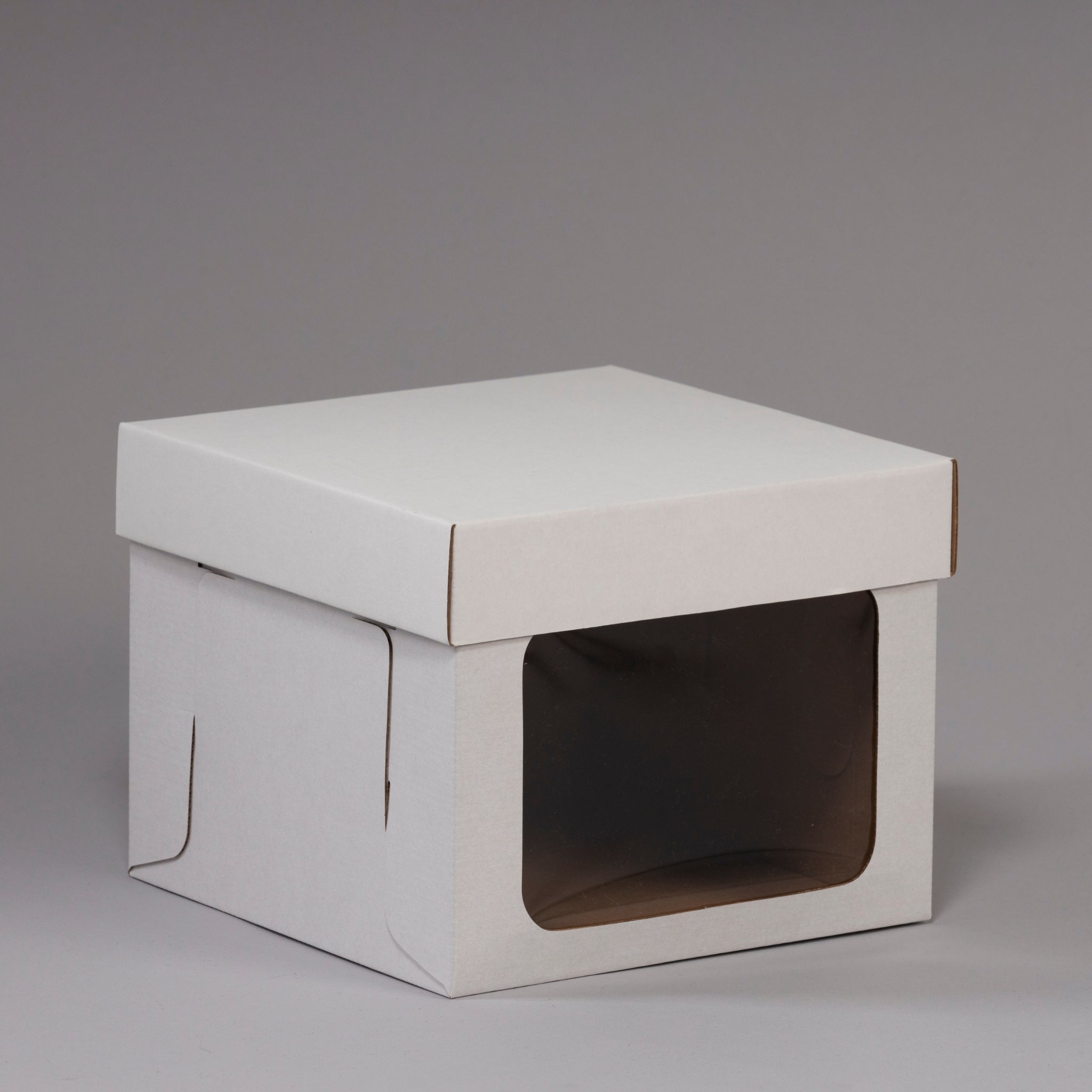 Caja torta ventana blanca